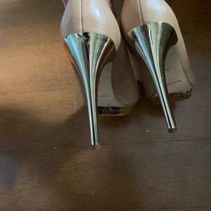 Nude BCBG platform heels
